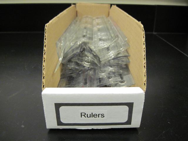 Box of transarent rulers