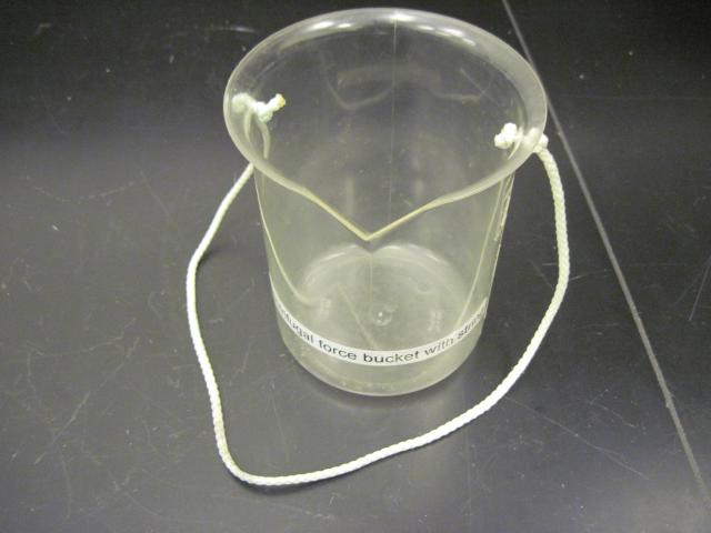 Centrifugal force bucket with string