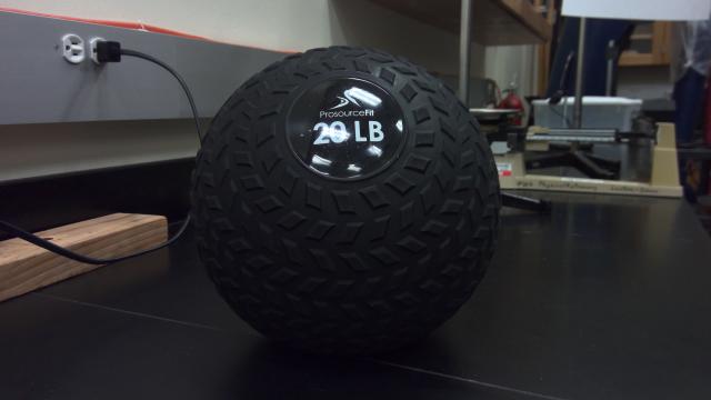 A black 20lb medicine ball